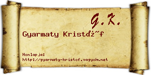 Gyarmaty Kristóf névjegykártya