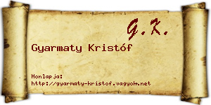 Gyarmaty Kristóf névjegykártya