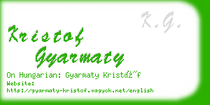 kristof gyarmaty business card